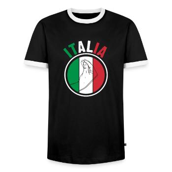 Italia Italiener Italienisch Italien - Männer Kontrast-T-Shirt - Schwarz/Weiß - Vorne - AI Model Female 172 light (172cm) & AI Model Male 178 light (178cm)