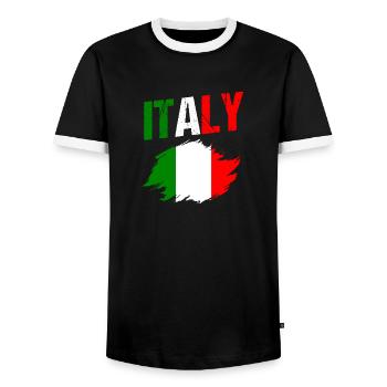 Italia Italiener Italienisch Italien - Männer Kontrast-T-Shirt - Schwarz/Weiß - Vorne - AI Model Female 172 light (172cm) & AI Model Male 178 light (178cm)