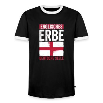 United Kingdom Germany England - Men's Ringer Shirt - black/white - Front - AI Model Female 172 light (172cm) & AI Model Male 178 light (178cm)