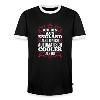 Großbritannien Engländer England - Männer Kontrast-T-Shirt - Schwarz/Weiß - Vorne - AI Model Female 172 light (172cm) & AI Model Male 178 light (178cm)