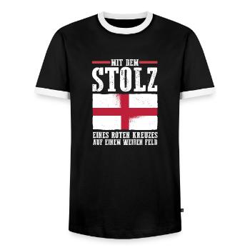 Großbritannien Engländer England - Männer Kontrast-T-Shirt - Schwarz/Weiß - Vorne - AI Model Female 172 light (172cm) & AI Model Male 178 light (178cm)