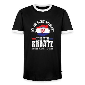 Croate Croate Croatie - T-shirt contrasté Homme - noir/blanc - Devant - AI Model Female 172 light (172cm) & AI Model Male 178 light (178cm)