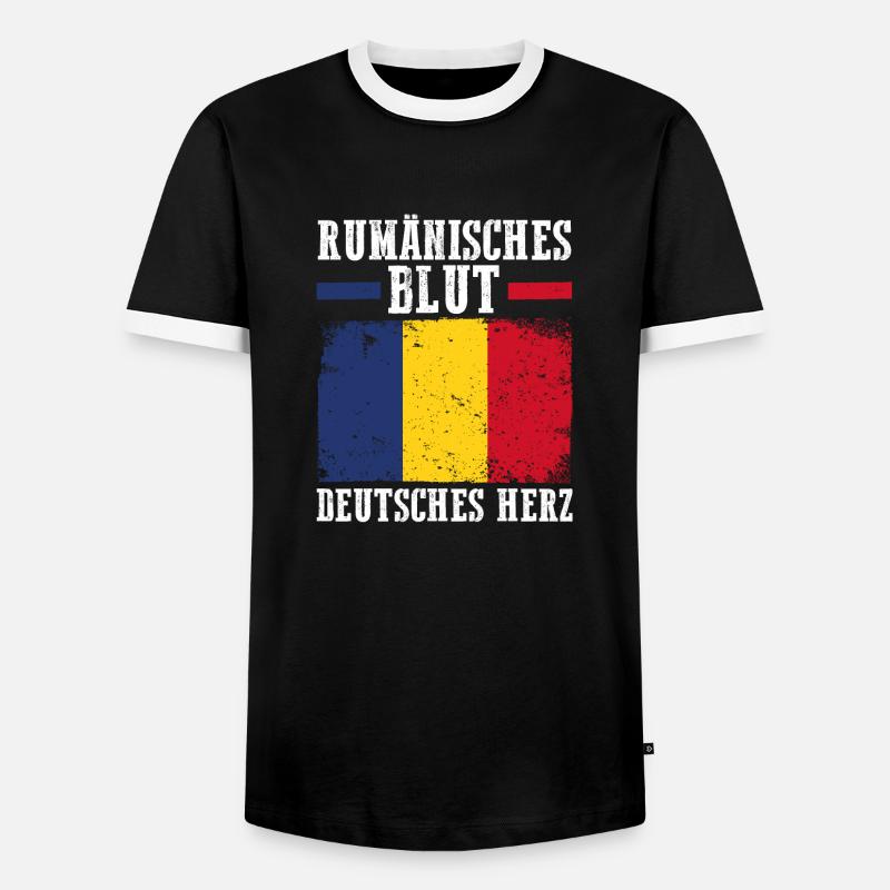 Romanian Romanian Germany Romania - Men's Ringer Shirt - black/white