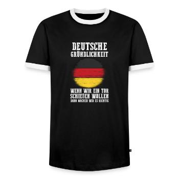 Deutscher Deutsch Deutschland - Männer Kontrast-T-Shirt - Schwarz/Weiß - Vorne - AI Model Female 172 light (172cm) & AI Model Male 178 light (178cm)