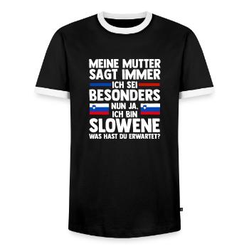 Slowenen Slowenien - Männer Kontrast-T-Shirt - Schwarz/Weiß - Vorne - AI Model Female 172 light (172cm) & AI Model Male 178 light (178cm)