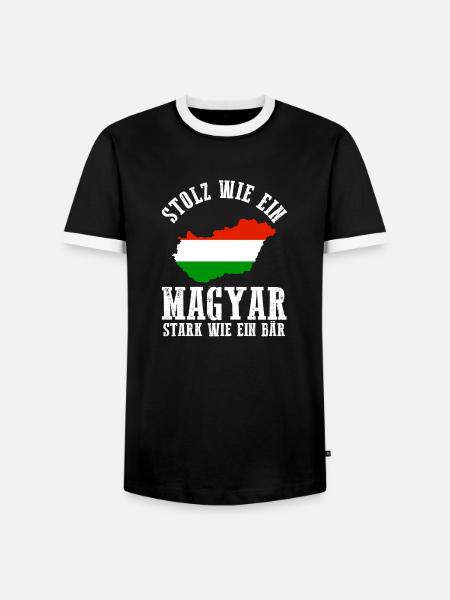 Ungar Ungarisch Ungarn - Männer Kontrast-T-Shirt - Schwarz/Weiß