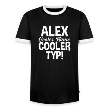 Alexander Alexandra Alexa Alex - Männer Kontrast-T-Shirt - Schwarz/Weiß - Vorne - AI Model Female 172 light (172cm) & AI Model Male 178 light (178cm)