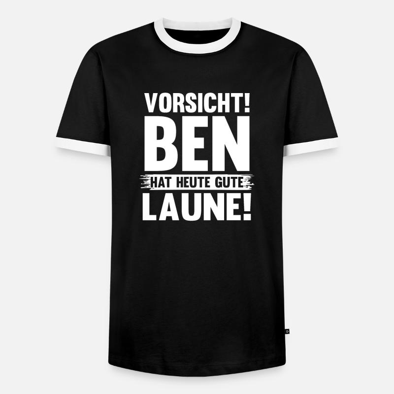 First name Ben - Men's Ringer Shirt - black/white