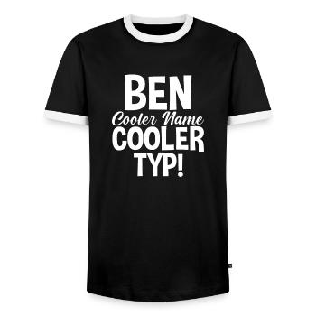 Vorname Ben - Männer Kontrast-T-Shirt - Schwarz/Weiß - Vorne - AI Model Female 172 light (172cm) & AI Model Male 178 light (178cm)