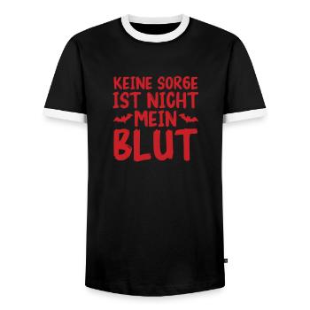 Halloween Costume Blood Smeared - Men's Ringer Shirt - black/white - Front - AI Model Female 172 light (172cm) & AI Model Male 178 light (178cm)