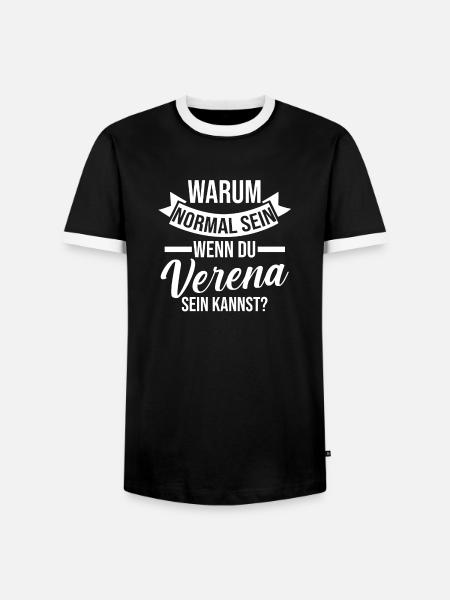 First name Verena - Men's Ringer Shirt - black/white