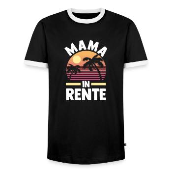 Pensioner Pension Pension Retirement Mother Mom - Men's Ringer Shirt - black/white - Front - AI Model Female 172 light (172cm) & AI Model Male 178 light (178cm)