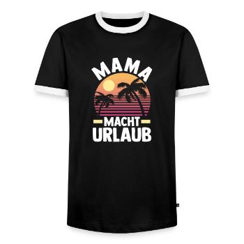 Urlaub Urlauberin Mutter Mama - Männer Kontrast-T-Shirt - Schwarz/Weiß - Vorne - AI Model Female 172 light (172cm) & AI Model Male 178 light (178cm)
