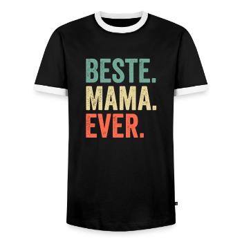 Best Mom Ever - Men's Ringer Shirt - black/white - Front - AI Model Female 172 light (172cm) & AI Model Male 178 light (178cm)