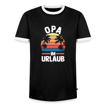 Urlaub Urlauber Großvater Opa - Männer Kontrast-T-Shirt - Schwarz/Weiß - Vorne - AI Model Female 172 light (172cm) & AI Model Male 178 light (178cm)