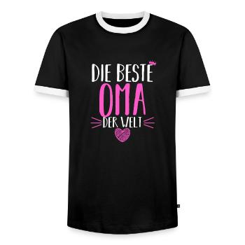 Großmutter Oma - Männer Kontrast-T-Shirt - Schwarz/Weiß - Vorne - AI Model Female 172 light (172cm) & AI Model Male 178 light (178cm)