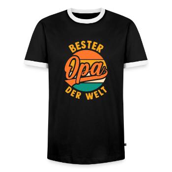 Grandfather Best Grandpa - Men's Ringer Shirt - black/white - Front - AI Model Female 172 light (172cm) & AI Model Male 178 light (178cm)