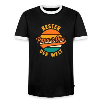 Grand-père Grand-père Arrière-grand-père Arrière-grand-père - T-shirt contrasté Homme - noir/blanc - Devant - AI Model Female 172 light (172cm) & AI Model Male 178 light (178cm)