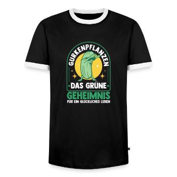 Gärtner Gurke Bauer Garten - Männer Kontrast-T-Shirt - Schwarz/Weiß - Vorne - AI Model Female 172 light (172cm) & AI Model Male 178 light (178cm)