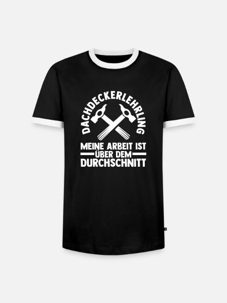 Roofing training apprentice Auzbi roofer - Men's Ringer Shirt - black/white