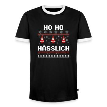 Weihnachtsmann Weihnachtsfest Ugly Christmas - Männer Kontrast-T-Shirt - Schwarz/Weiß - Vorne - AI Model Female 172 light (172cm) & AI Model Male 178 light (178cm)