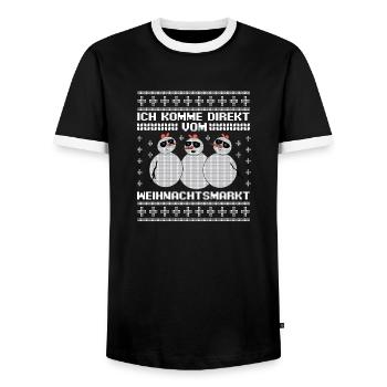 Weihnachtsmann Weihnachtsfest Ugly Christmas - Männer Kontrast-T-Shirt - Schwarz/Weiß - Vorne - AI Model Female 172 light (172cm) & AI Model Male 178 light (178cm)