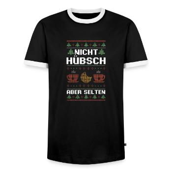 Weihnachtsmann Weihnachtsfest Ugly Christmas - Männer Kontrast-T-Shirt - Schwarz/Weiß - Vorne - AI Model Female 172 light (172cm) & AI Model Male 178 light (178cm)