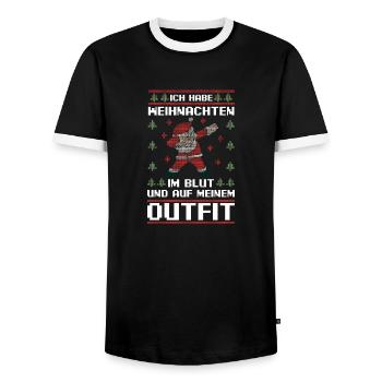 Weihnachtsmann Weihnachtsfest Ugly Christmas - Männer Kontrast-T-Shirt - Schwarz/Weiß - Vorne - AI Model Female 172 light (172cm) & AI Model Male 178 light (178cm)