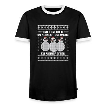 Weihnachtsmann Weihnachtsfest Ugly Christmas - Männer Kontrast-T-Shirt - Schwarz/Weiß - Vorne - AI Model Female 172 light (172cm) & AI Model Male 178 light (178cm)