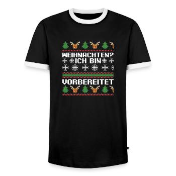 Weihnachtsmann Weihnachtsfest Ugly Christmas - Männer Kontrast-T-Shirt - Schwarz/Weiß - Vorne - AI Model Female 172 light (172cm) & AI Model Male 178 light (178cm)