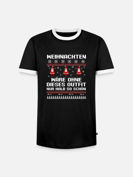 Weihnachtsmann Weihnachtsfest Ugly Christmas - Männer Kontrast-T-Shirt - Schwarz/Weiß