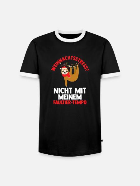 Weihnachtsmann Weihnachtsfest Faultier - Männer Kontrast-T-Shirt - Schwarz/Weiß