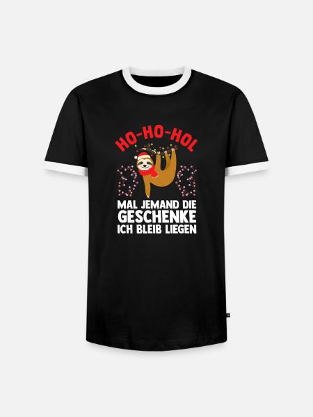 Weihnachtsmann Weihnachtsfest Faultier - Männer Kontrast-T-Shirt - Schwarz/Weiß