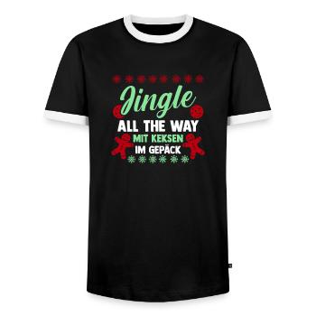 Père Noël Noël Noël - T-shirt contrasté Homme - noir/blanc - Devant - AI Model Female 172 light (172cm) & AI Model Male 178 light (178cm)
