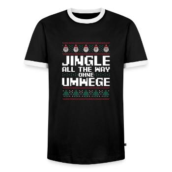 Père Noël Noël Noël - T-shirt contrasté Homme - noir/blanc - Devant - AI Model Female 172 light (172cm) & AI Model Male 178 light (178cm)