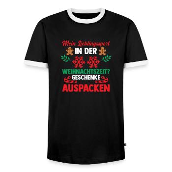 Père Noël Noël Noël - T-shirt contrasté Homme - noir/blanc - Devant - AI Model Female 172 light (172cm) & AI Model Male 178 light (178cm)