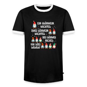 Glühwein Weihnachtsmann Gnome Weihnachts - Männer Kontrast-T-Shirt - Schwarz/Weiß - Vorne - AI Model Female 172 light (172cm) & AI Model Male 178 light (178cm)