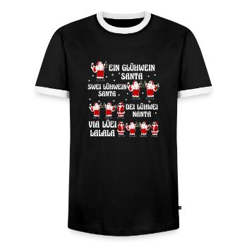 Glühwein Weihnachtsmann Gnome Weihnachts - Männer Kontrast-T-Shirt - Schwarz/Weiß - Vorne - AI Model Female 172 light (172cm) & AI Model Male 178 light (178cm)