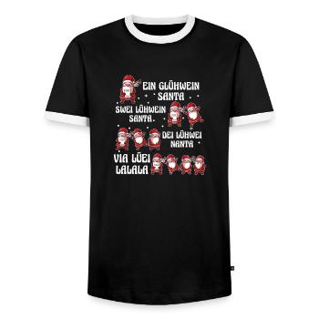 Glühwein Weihnachtsmann Gnome Weihnachts - Männer Kontrast-T-Shirt - Schwarz/Weiß - Vorne - AI Model Female 172 light (172cm) & AI Model Male 178 light (178cm)
