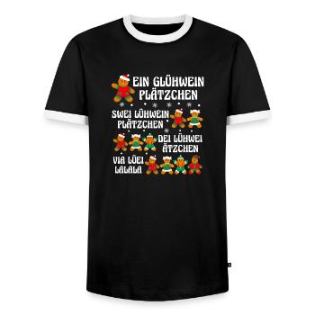 Glühwein Weihnachtsmann Gnome Weihnachts - Männer Kontrast-T-Shirt - Schwarz/Weiß - Vorne - AI Model Female 172 light (172cm) & AI Model Male 178 light (178cm)