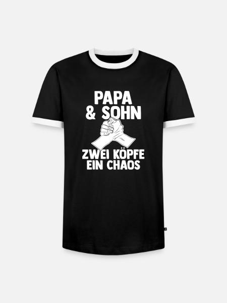 Dad and son - Men's Ringer Shirt - black/white