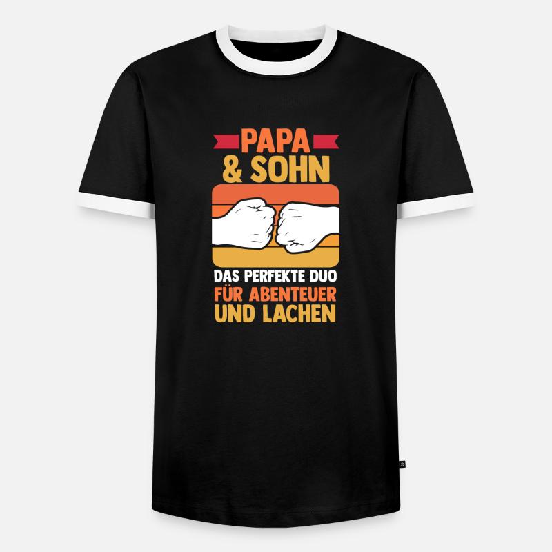 Dad and son - Men's Ringer Shirt - black/white