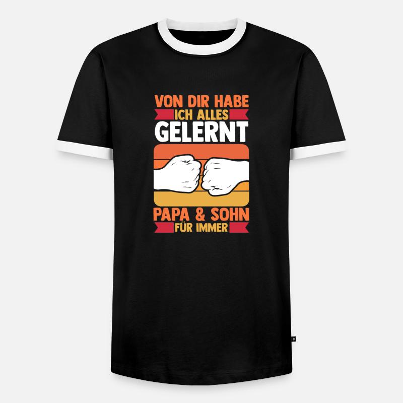 Dad and son - Men's Ringer Shirt - black/white