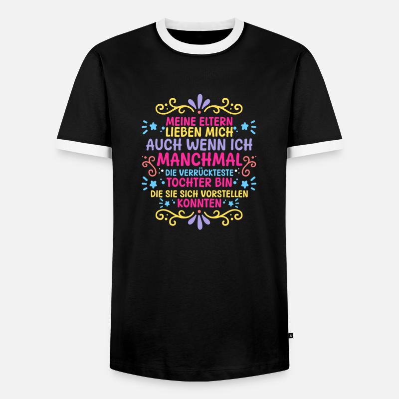 Töchter Tochter - Männer Kontrast-T-Shirt - Schwarz/Weiß
