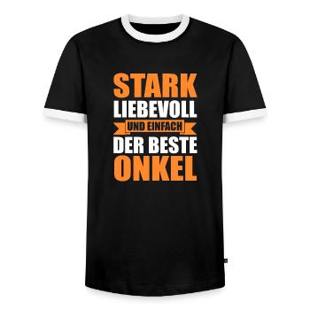 Oncle - T-shirt contrasté Homme - noir/blanc - Devant - AI Model Female 172 light (172cm) & AI Model Male 178 light (178cm)