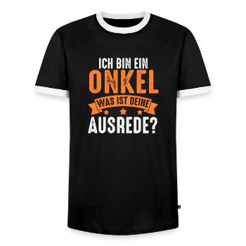 Oncle - T-shirt contrasté Homme - noir/blanc - Devant - AI Model Female 172 light (172cm) & AI Model Male 178 light (178cm)