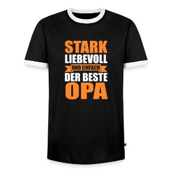 Grand-père Arrière-grand-père Arrière-grand-père - T-shirt contrasté Homme - noir/blanc - Devant - AI Model Female 172 light (172cm) & AI Model Male 178 light (178cm)