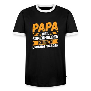 Père Papa - T-shirt contrasté Homme - noir/blanc - Devant - AI Model Female 172 light (172cm) & AI Model Male 178 light (178cm)
