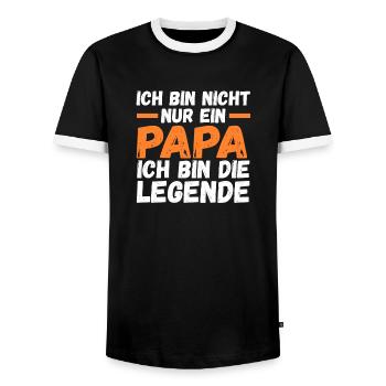 Père Papa - T-shirt contrasté Homme - noir/blanc - Devant - AI Model Female 172 light (172cm) & AI Model Male 178 light (178cm)