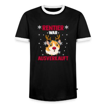 Le renne hamster a été vendu Noël - T-shirt contrasté Homme - noir/blanc - Devant - AI Model Female 172 light (172cm) & AI Model Male 178 light (178cm)